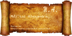 Mátai Alexandra névjegykártya